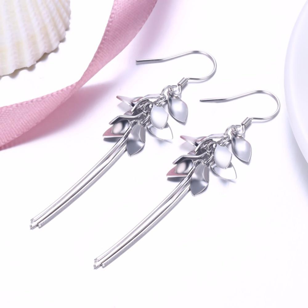 Leaves Shape 925 Sterling Silver Long Hook Earring, Fashion Party Jewelry for Women, Gift for Her-Customized Jewel