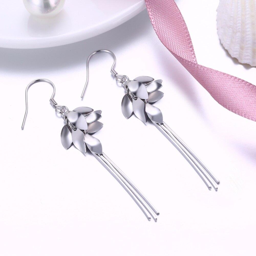 Leaves Shape 925 Sterling Silver Long Hook Earring, Fashion Party Jewelry for Women, Gift for Her-Customized Jewel