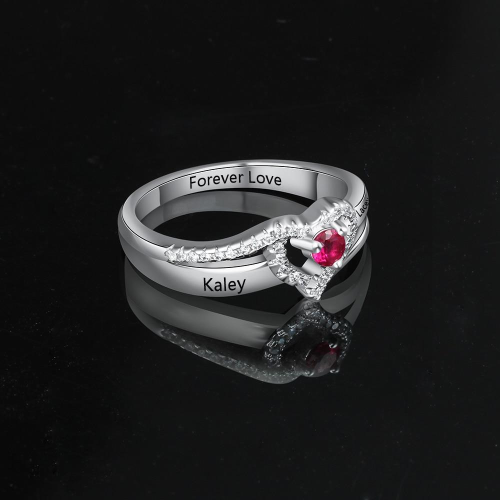 Personalized Copper Adjustable Rings for Women – Engrave Names – Custom Birthstone – Promise Love Anniversary Jewelry Gift-Customized Jewel