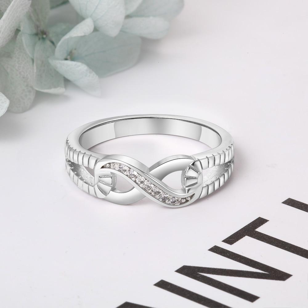 Infinity Diamonds Open Design Sterling Silver Ring, Trendy Women Jewelry, Gift for All Occasions-Customized Jewel