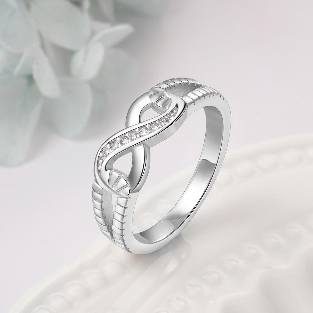 Infinity Diamonds Open Design Sterling Silver Ring, Trendy Women Jewelry, Gift for All Occasions-Customized Jewel