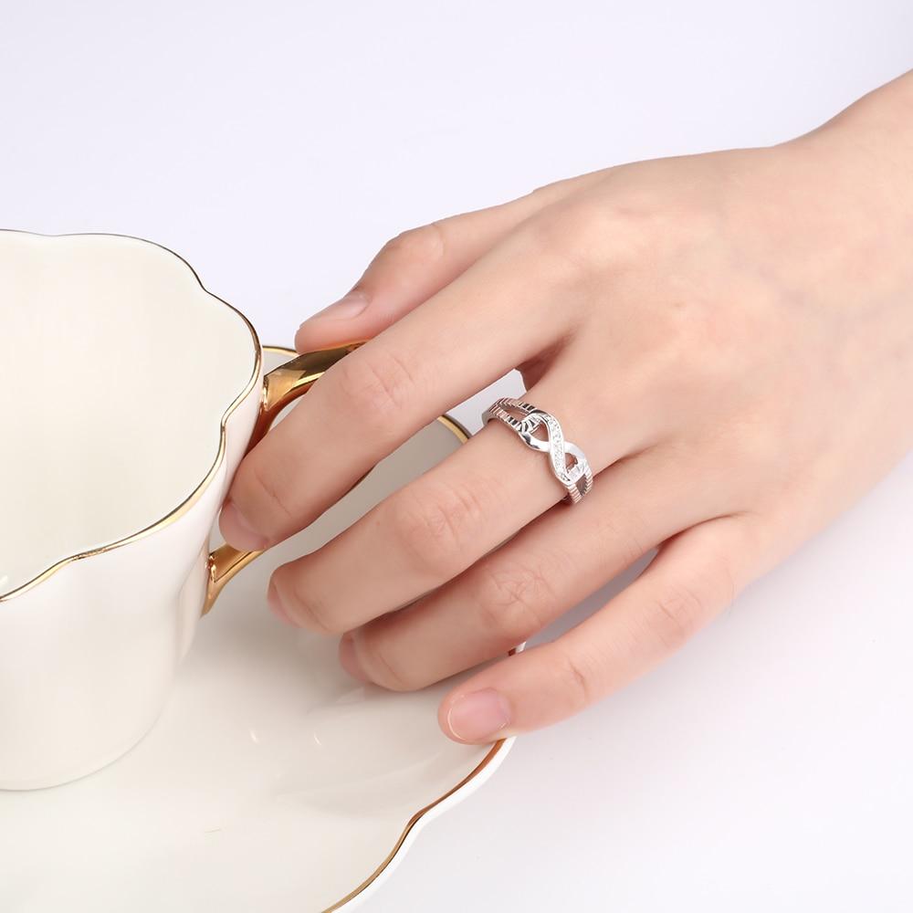 Infinity Diamonds Open Design Sterling Silver Ring, Trendy Women Jewelry, Gift for All Occasions-Customized Jewel