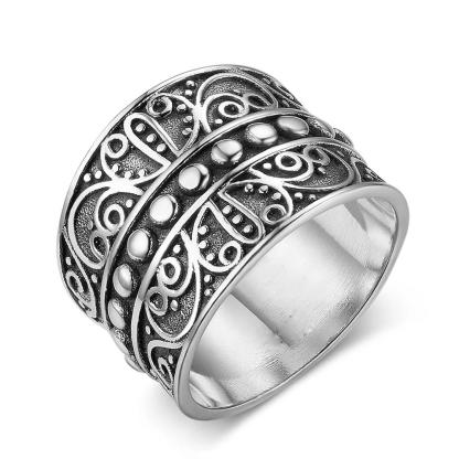 Vintage Style Female Wide Rings With 15.5MM Wide Mysterious Pattern Party Ring Gift for Girls-Customized Jewel
