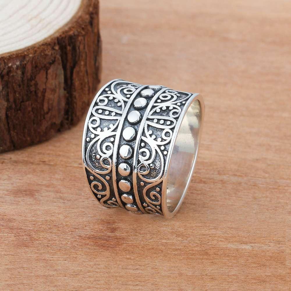 Vintage Style Female Wide Rings With 15.5MM Wide Mysterious Pattern Party Ring Gift for Girls-Customized Jewel