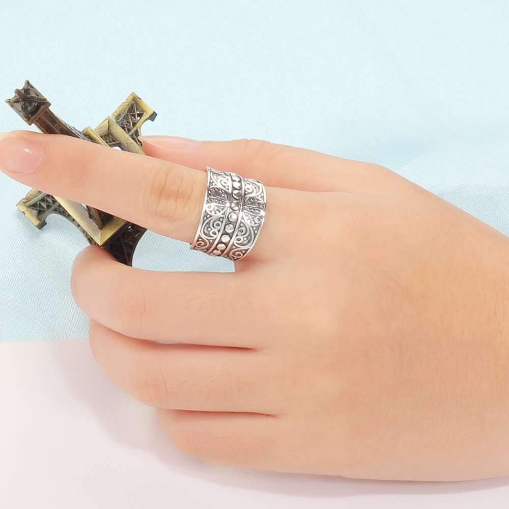 Vintage Style Female Wide Rings With 15.5MM Wide Mysterious Pattern Party Ring Gift for Girls-Customized Jewel