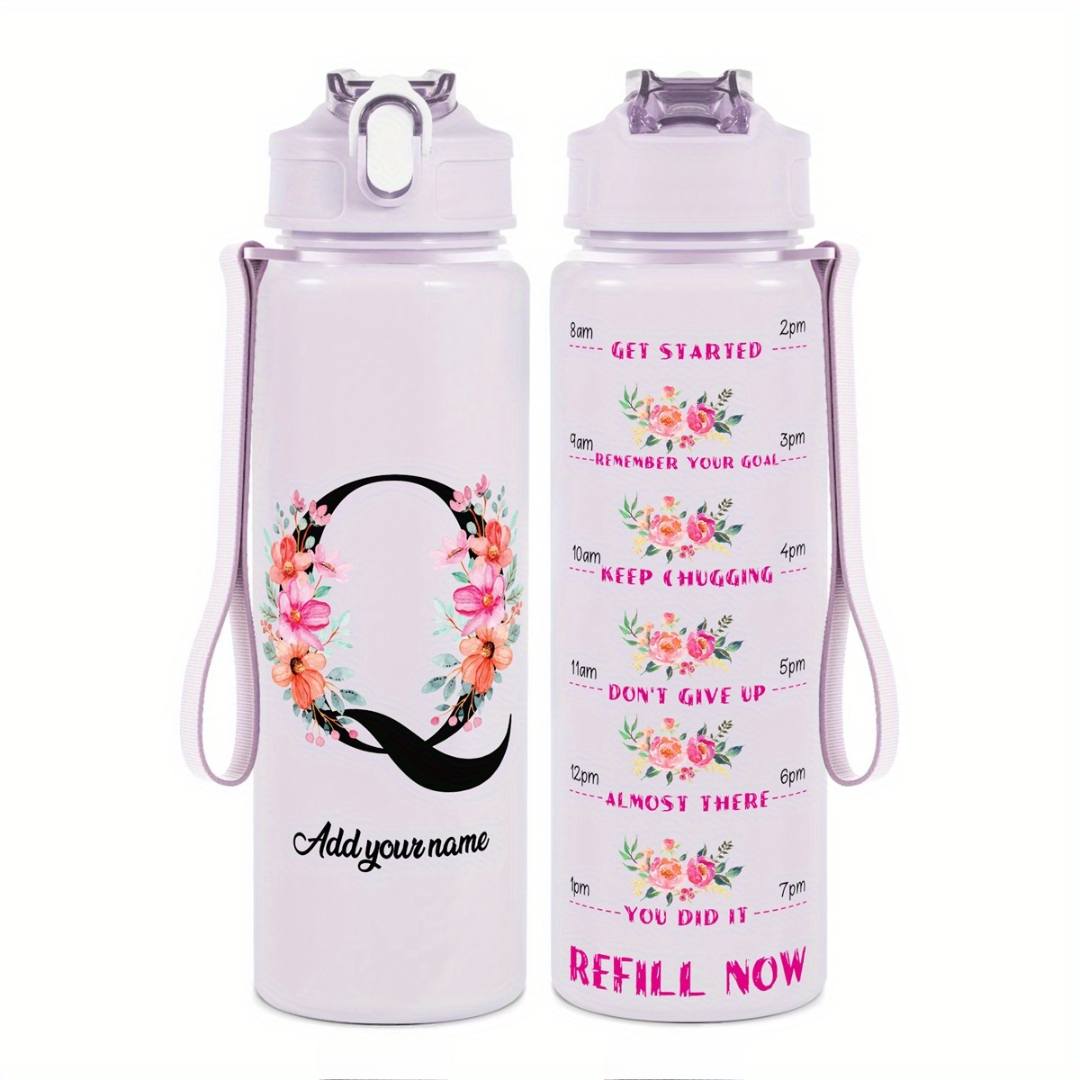 Personalized Water Tracker Bottle With Custom Name