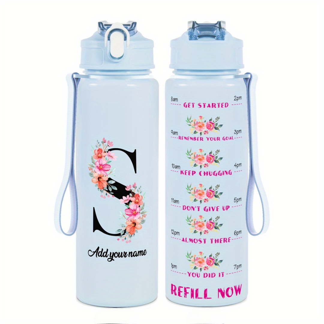 Personalized Water Tracker Bottle With Custom Name
