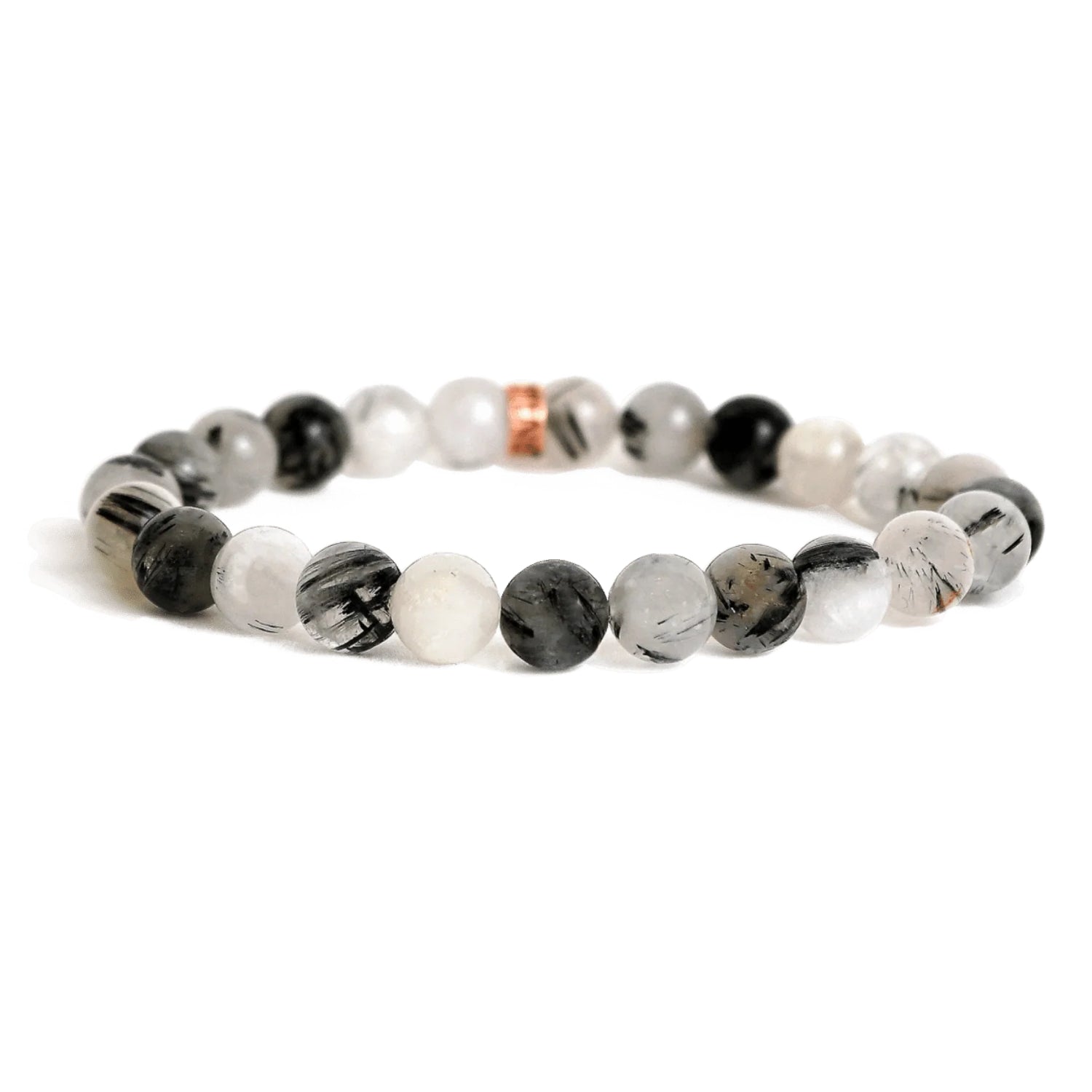 Tourmaline And Rutilated Quartz Beaded Bracelet-Customized Jewel