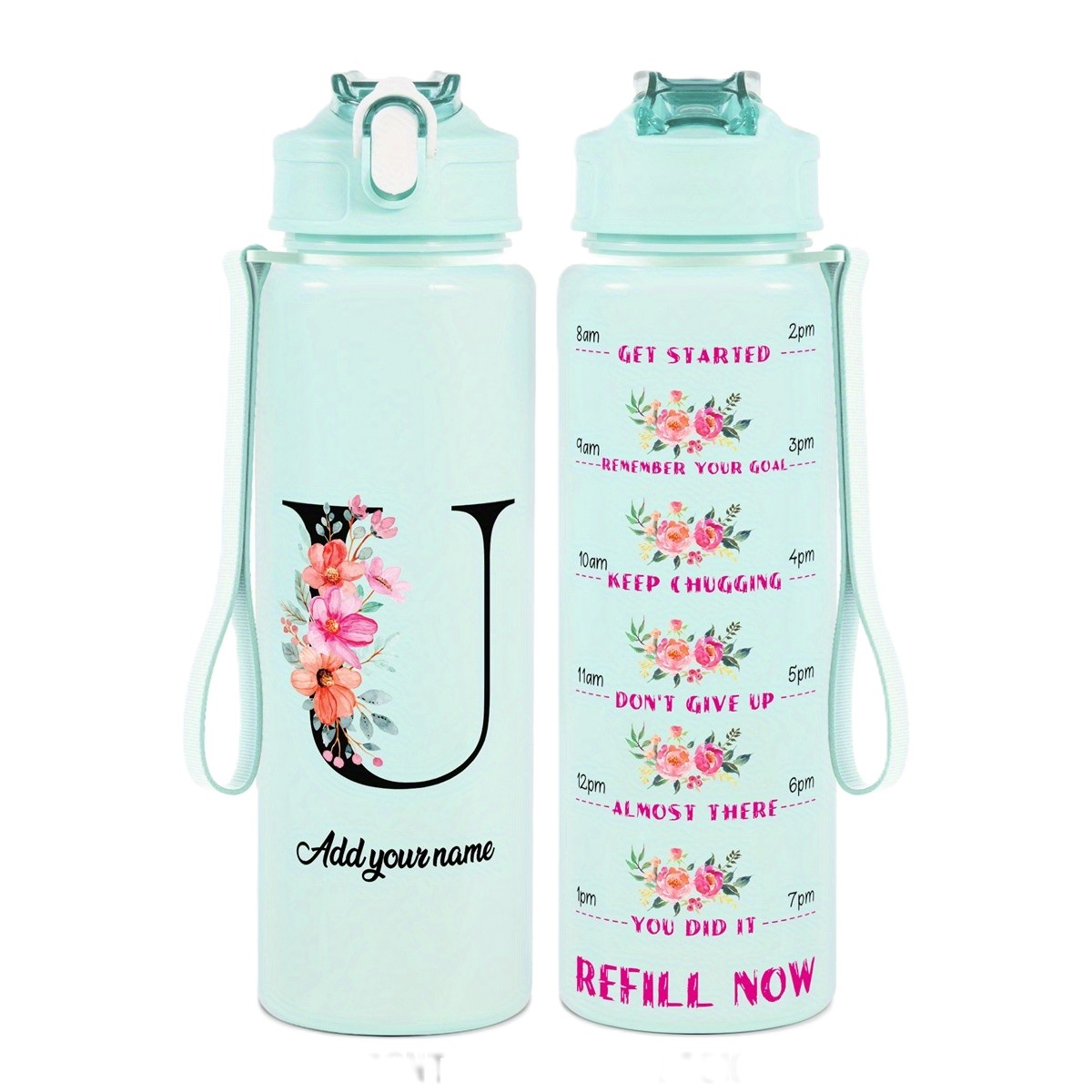 Personalized Water Tracker Bottle With Custom Name