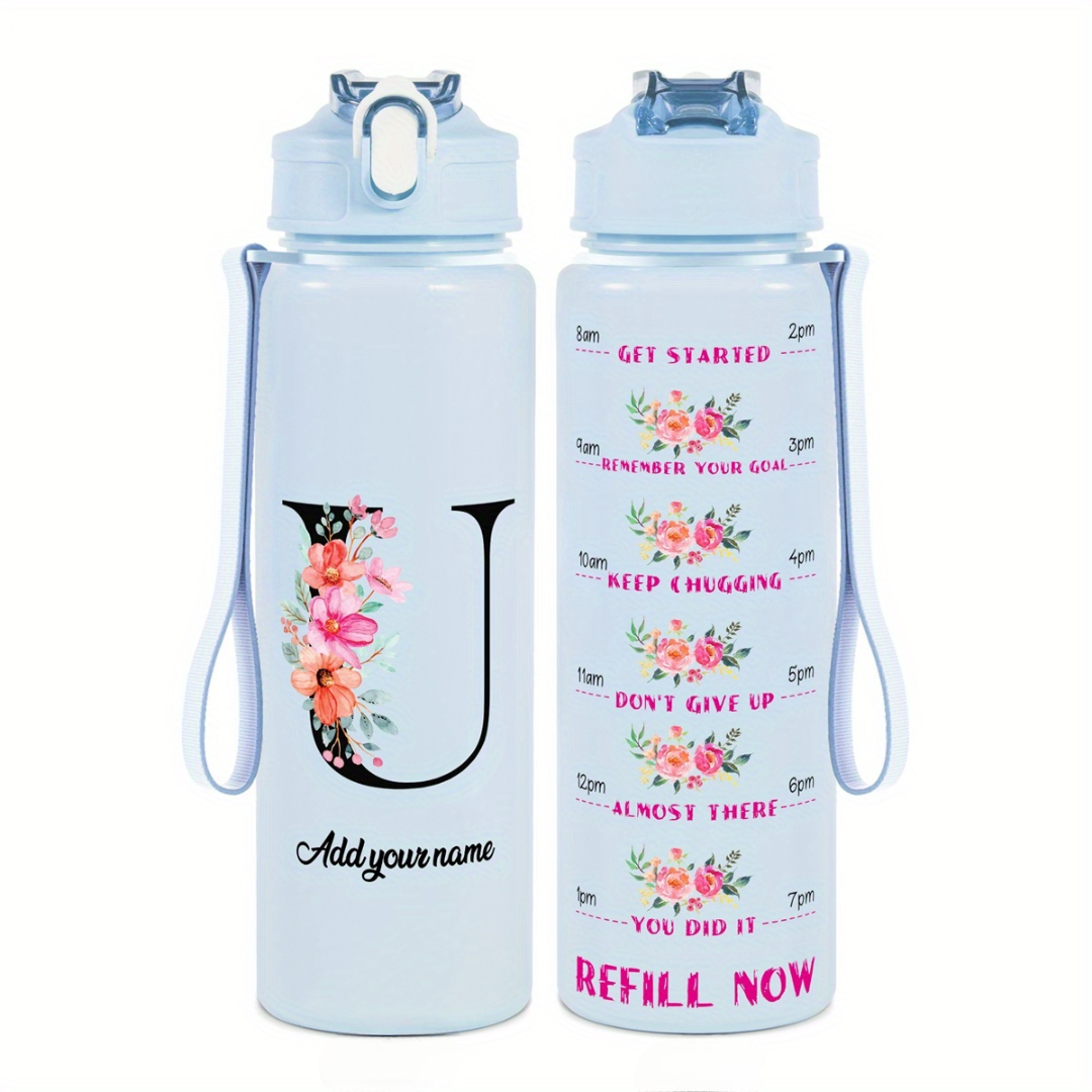 Personalized Water Tracker Bottle With Custom Name