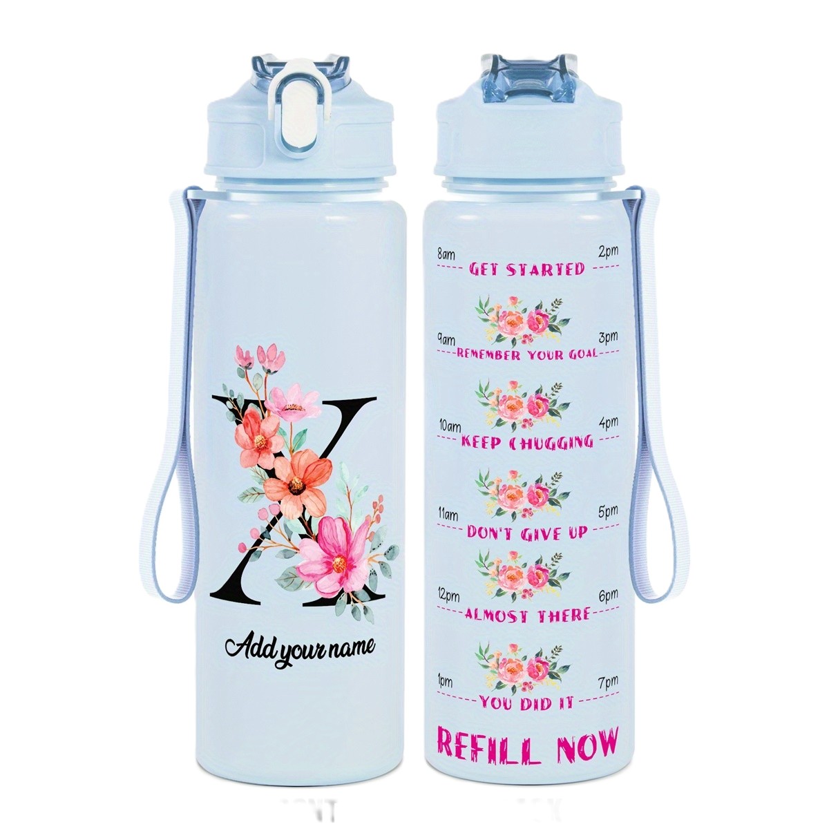 Personalized Water Tracker Bottle With Custom Name