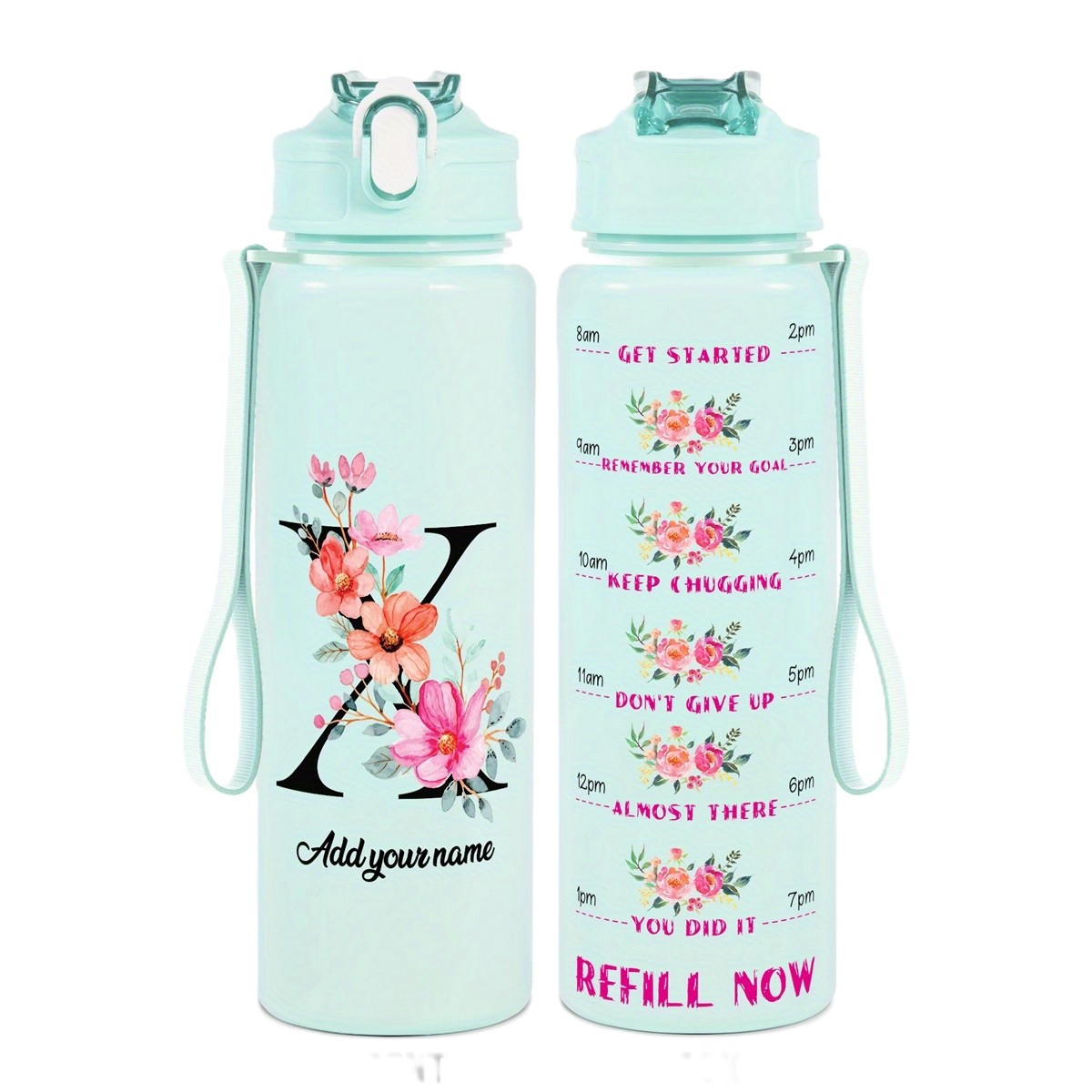 Personalized Water Tracker Bottle With Custom Name