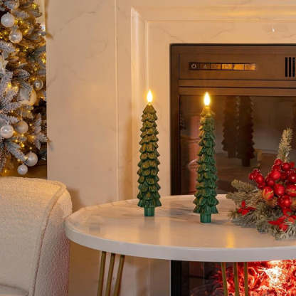 Flameless Pine Tree Candles Set With Remote Control-Customized Jewel