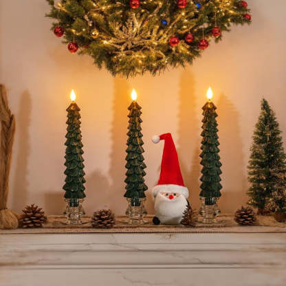 Flameless Pine Tree Candles Set With Remote Control-Customized Jewel