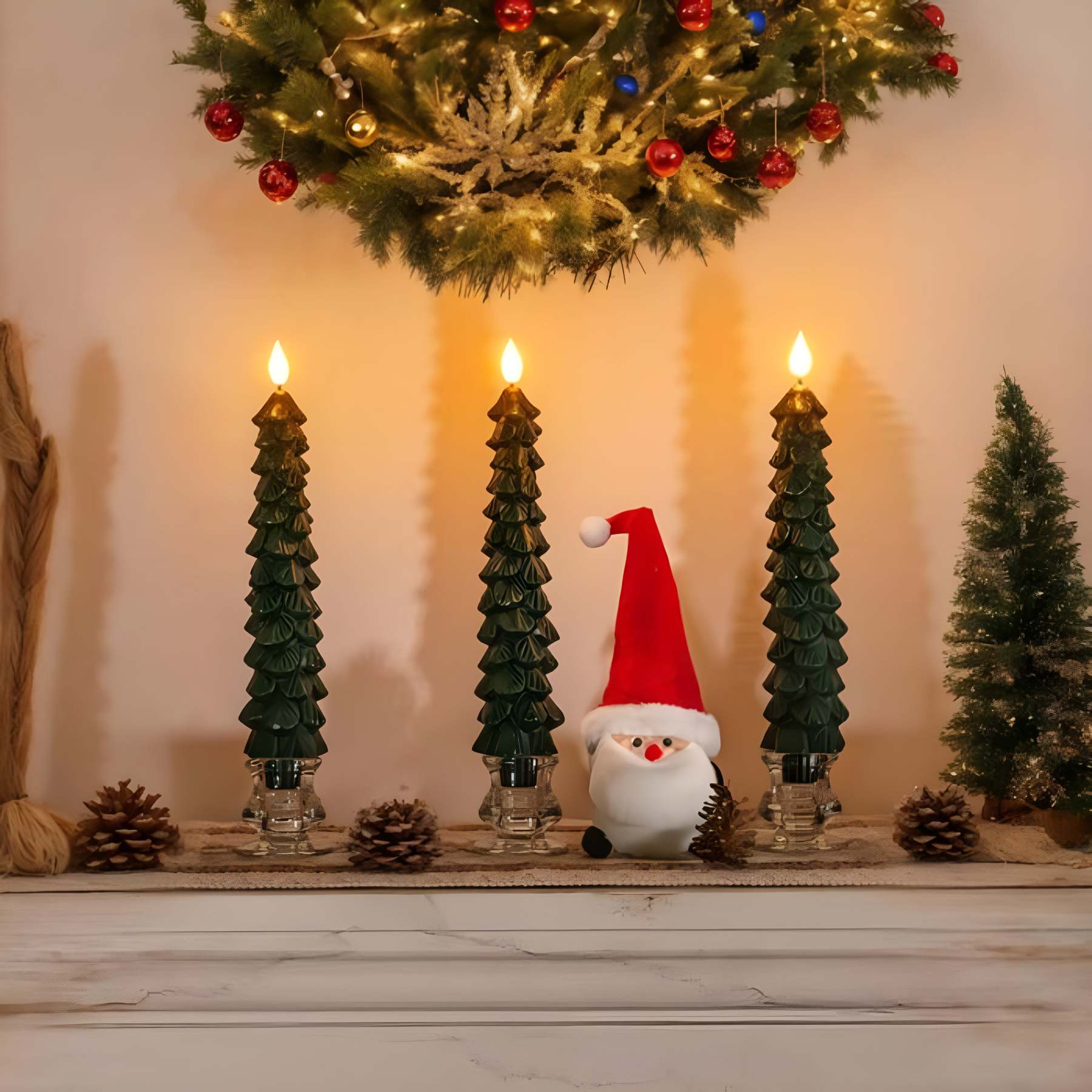 Christmas Tree Shaped Flameless LED Candles With Remote Control-Customized Jewel