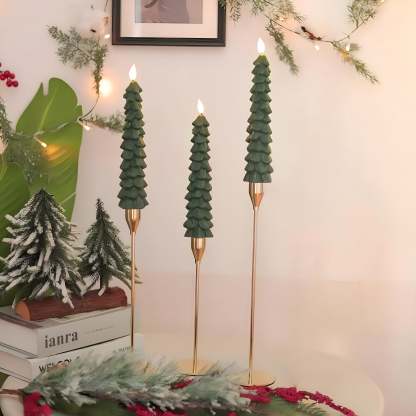 Christmas Tree Shaped Flameless LED Candles With Remote Control-Customized Jewel