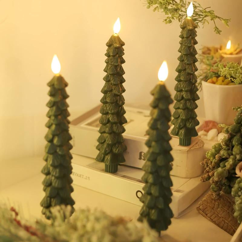 Flameless Pine Tree Candles Set With Remote Control-Customized Jewel