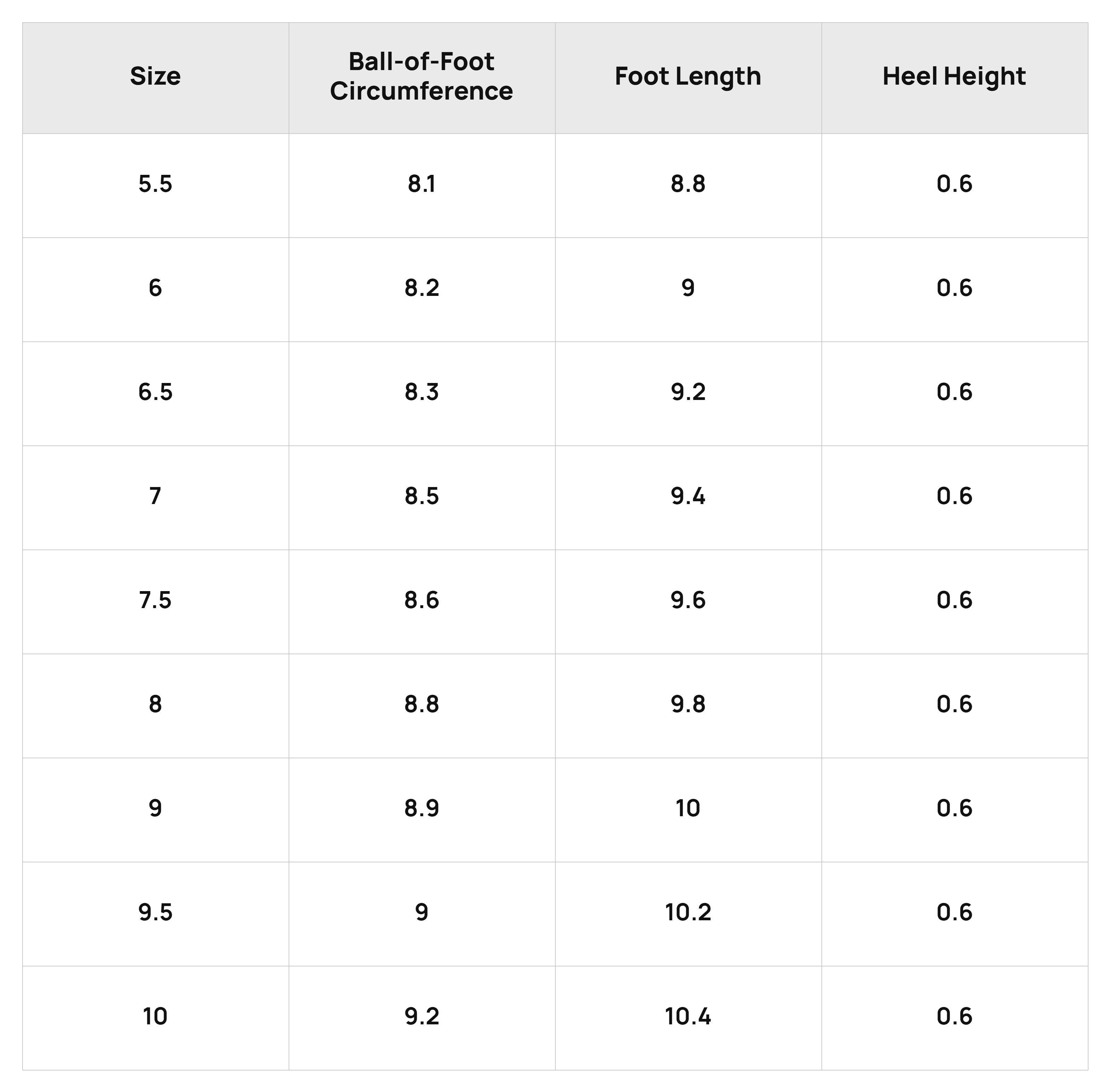Size Chart