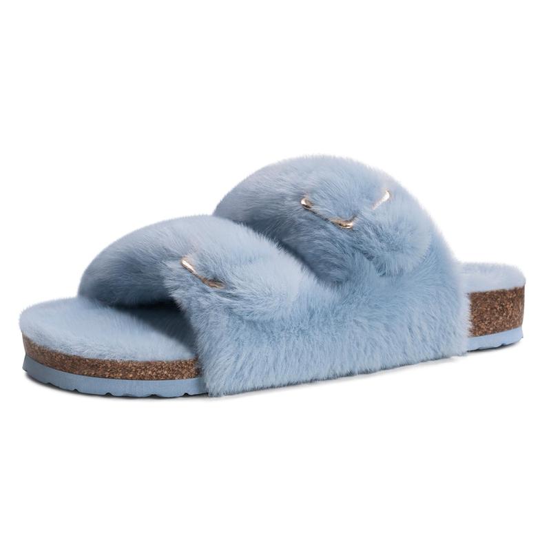 Casual Fuzzy Slip On House Slippers For Women 