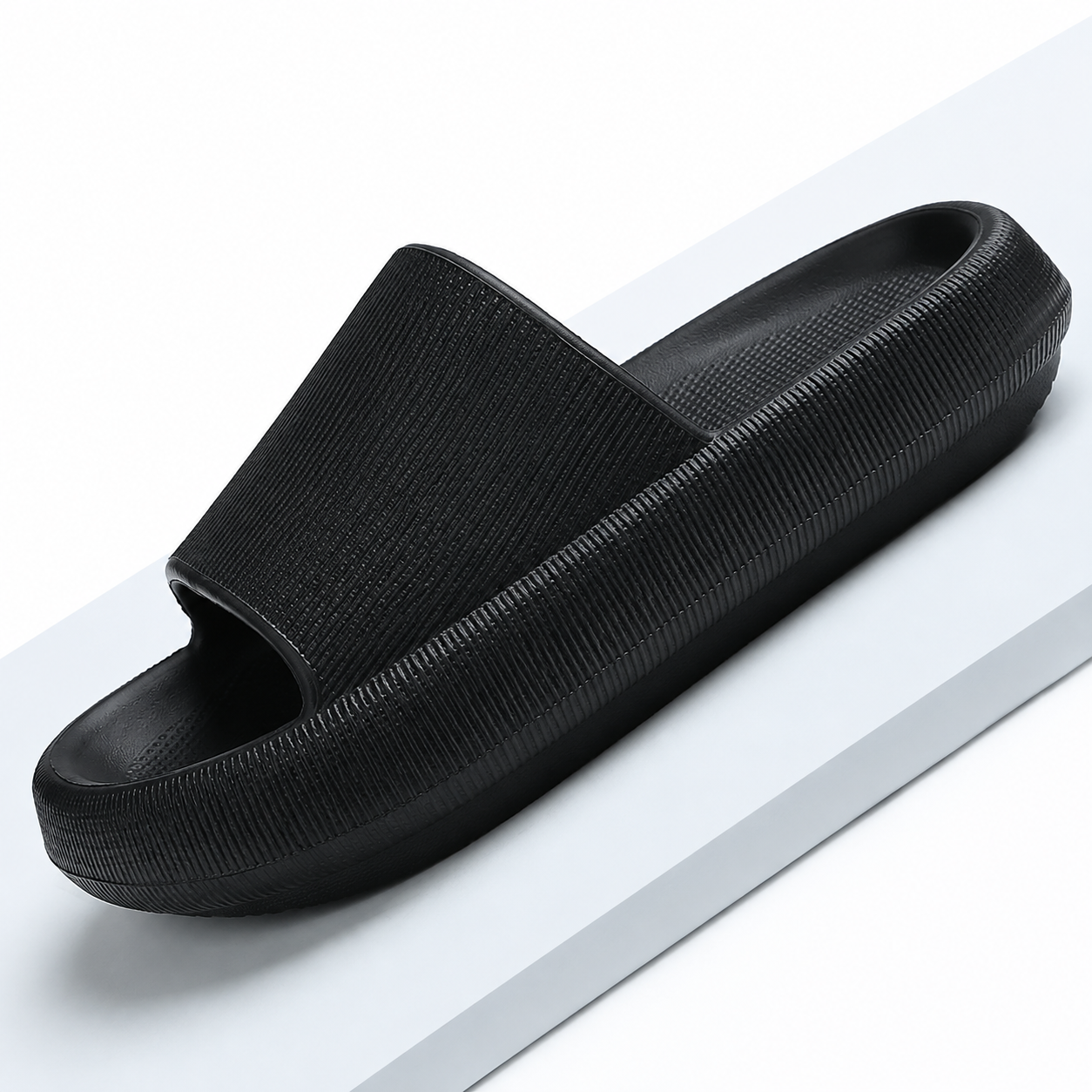Cushioned Vertical Striped Indoor Outdoor Slide Sandals For Men