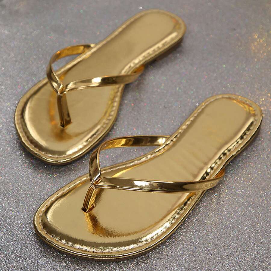 Lightweight Thong Strap Slip On Flat Sandals For Women Casual Outfit