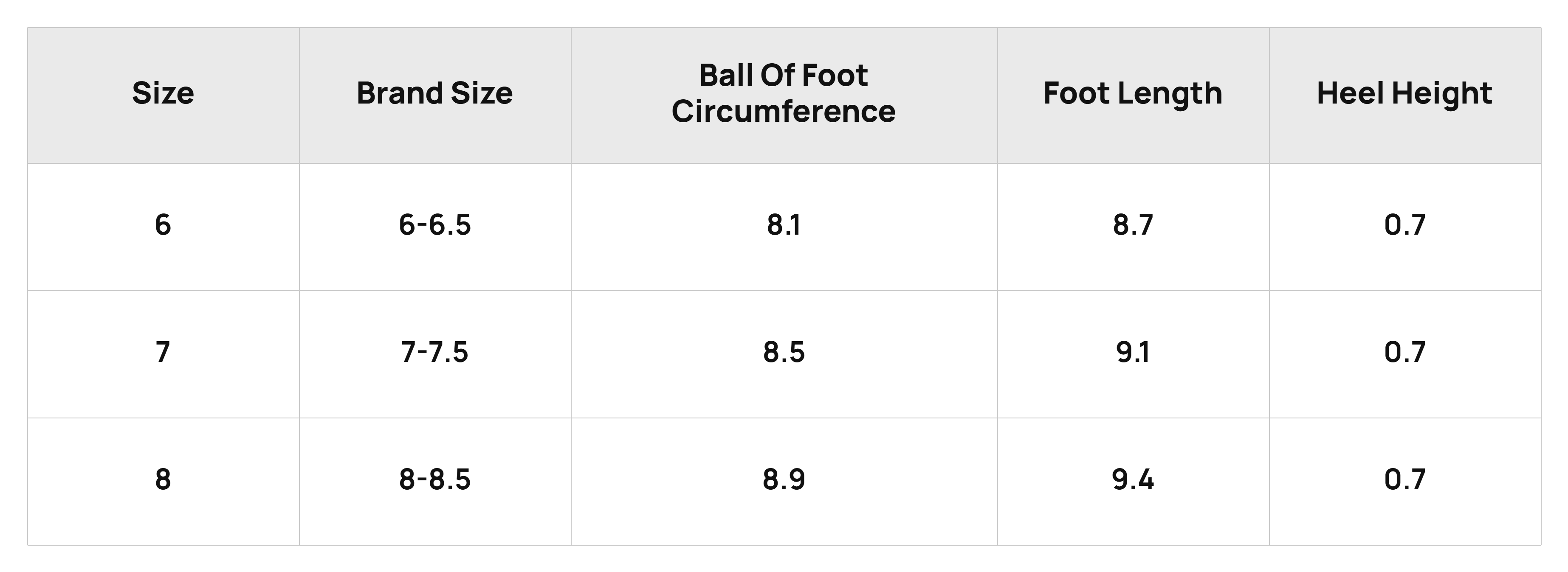 Size Chart