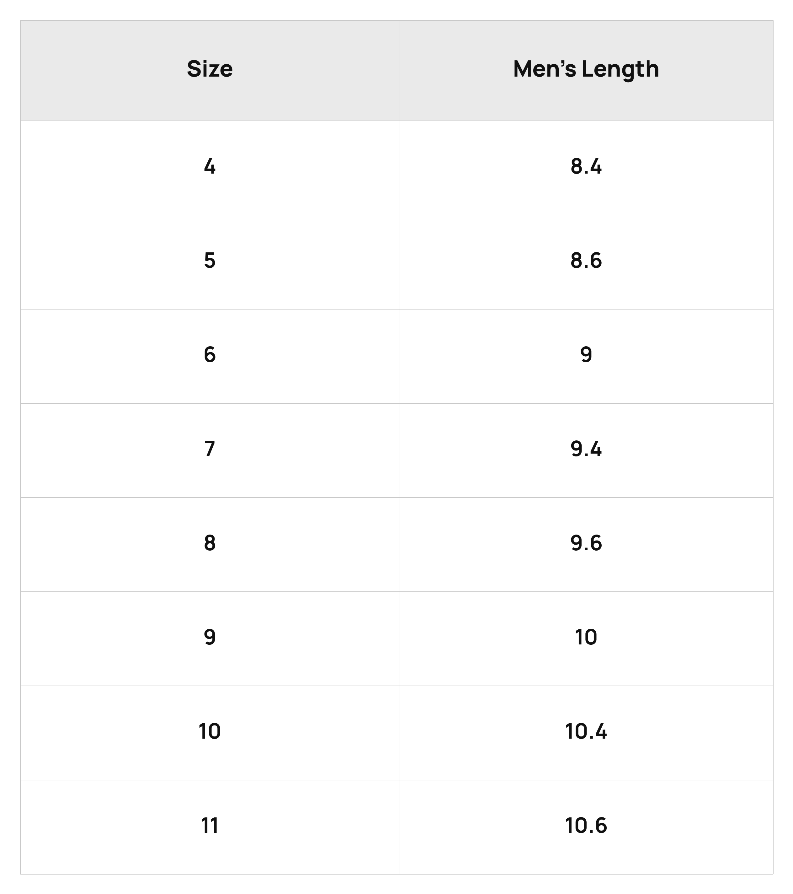 Size Chart