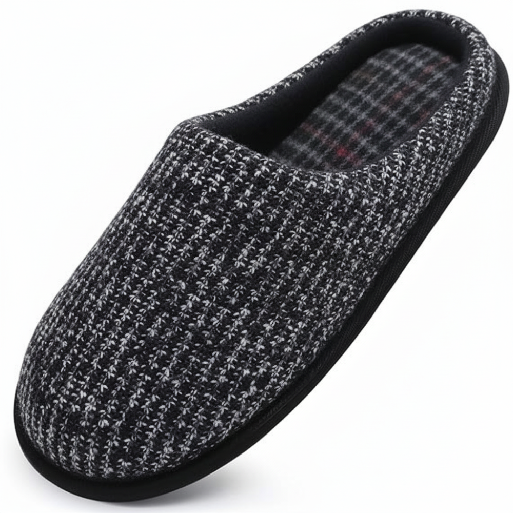 Mens Cozy Memory Foam scuff Slippers Slip On Warm House Shoes Indoor/Outdoor With Best Arch Support