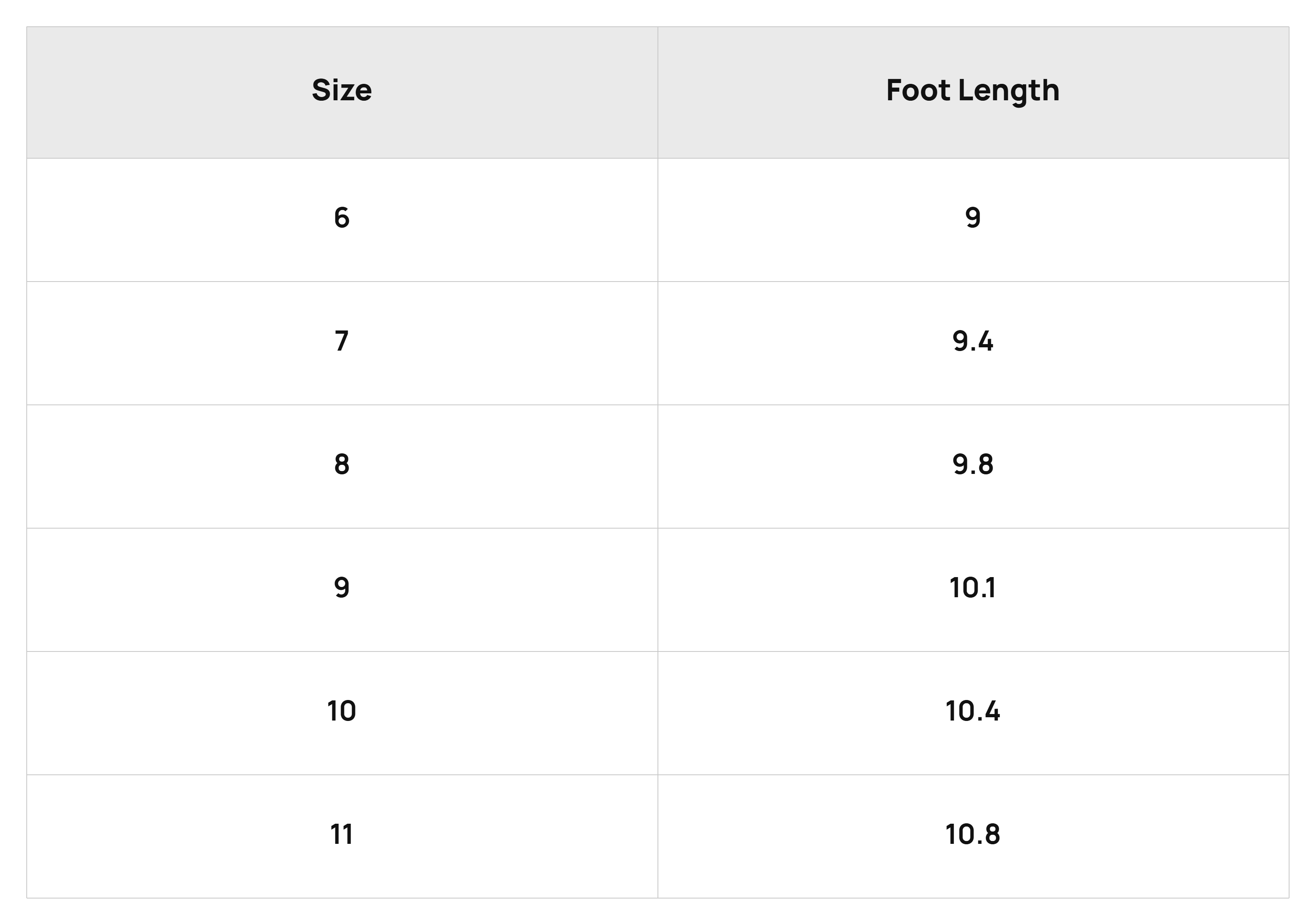 Size Chart