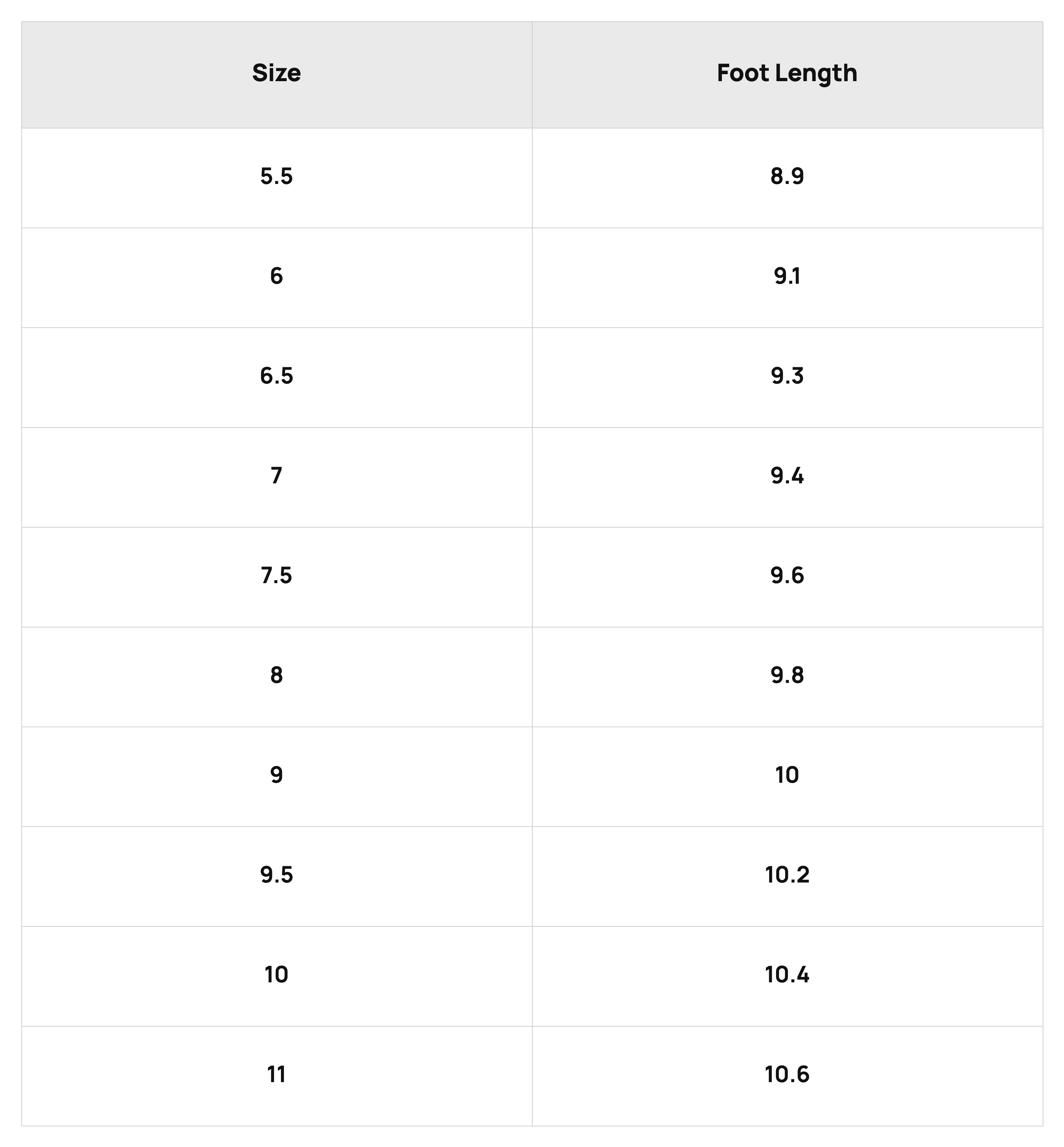Size Chart