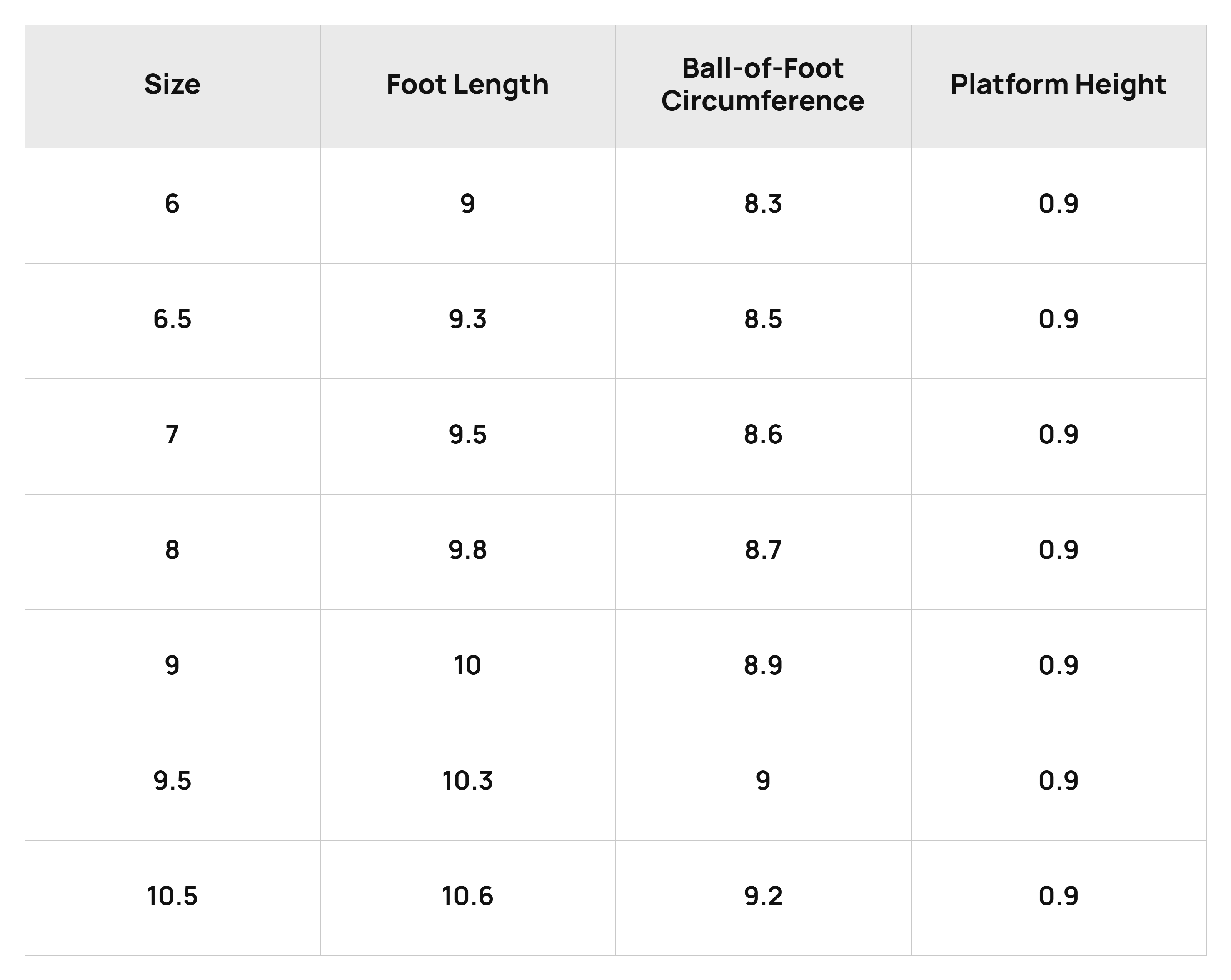 Size Chart