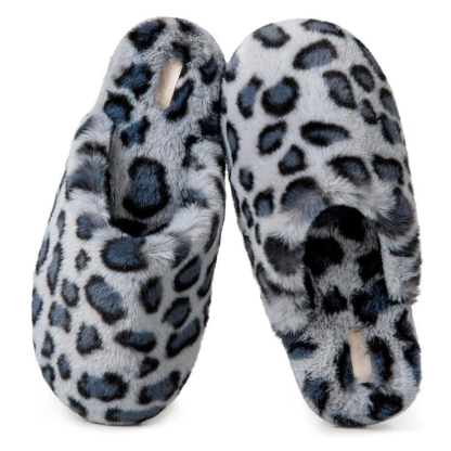 Womens Plush Slip On Scuff Slippers