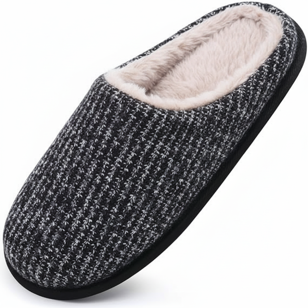 Mens Cozy Memory Foam scuff Slippers Slip On Warm House Shoes Indoor/Outdoor With Best Arch Support
