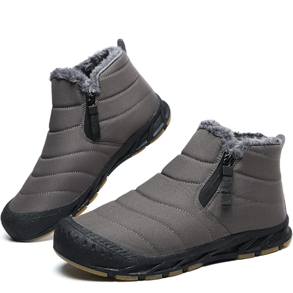 Waterproof Winter Snow Boots With Zipper And Fur Lining