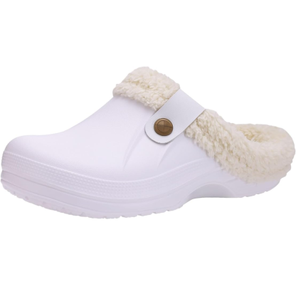 Waterproof Fur Lined Clogs With Memory Foam Cushioning