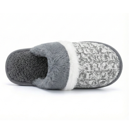 Fleece Lined Cozy Slippers With Anti Slip Rubber Sole