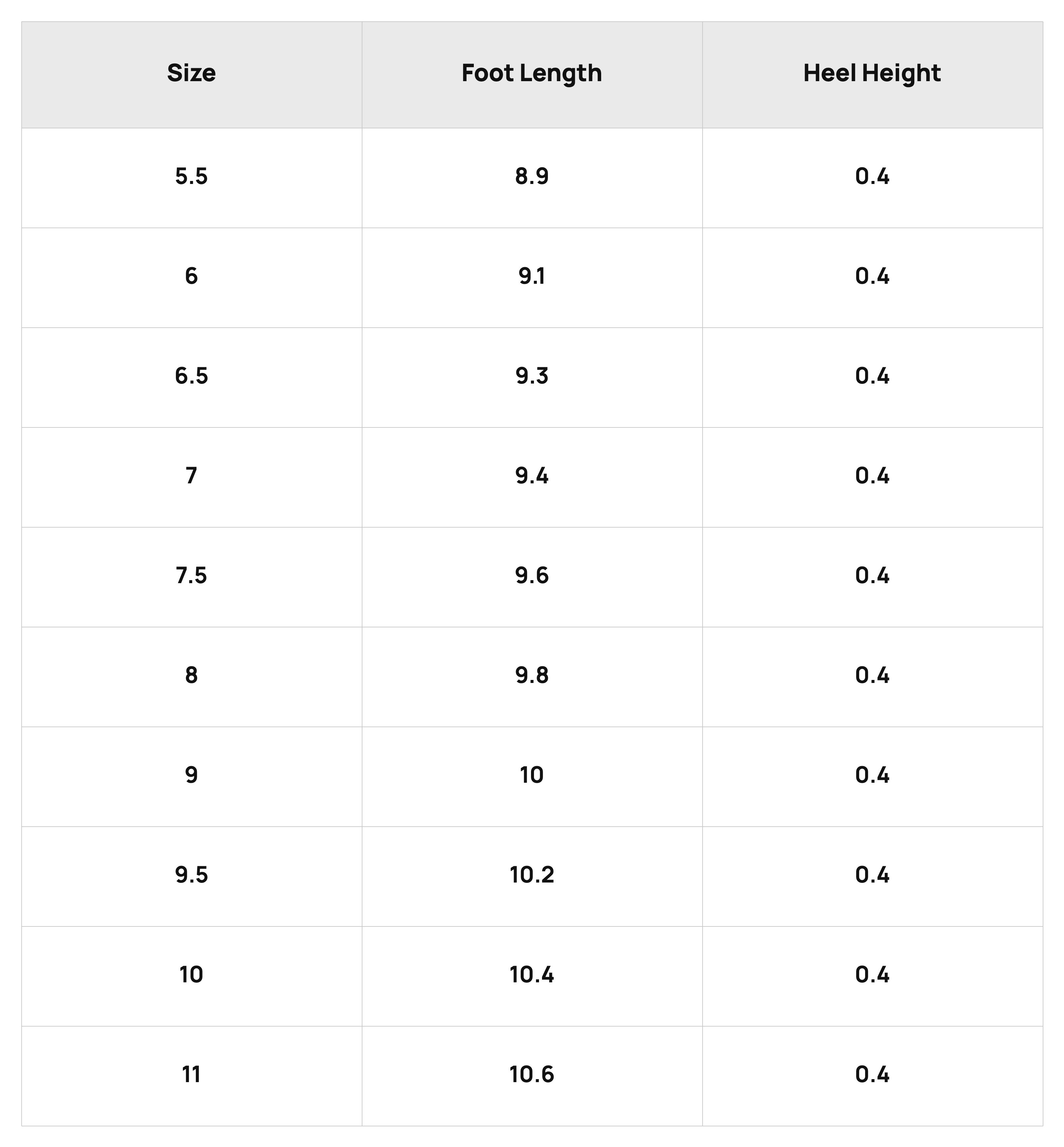 Size Chart