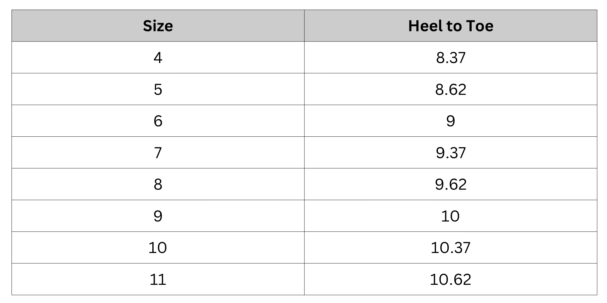 Size Chart