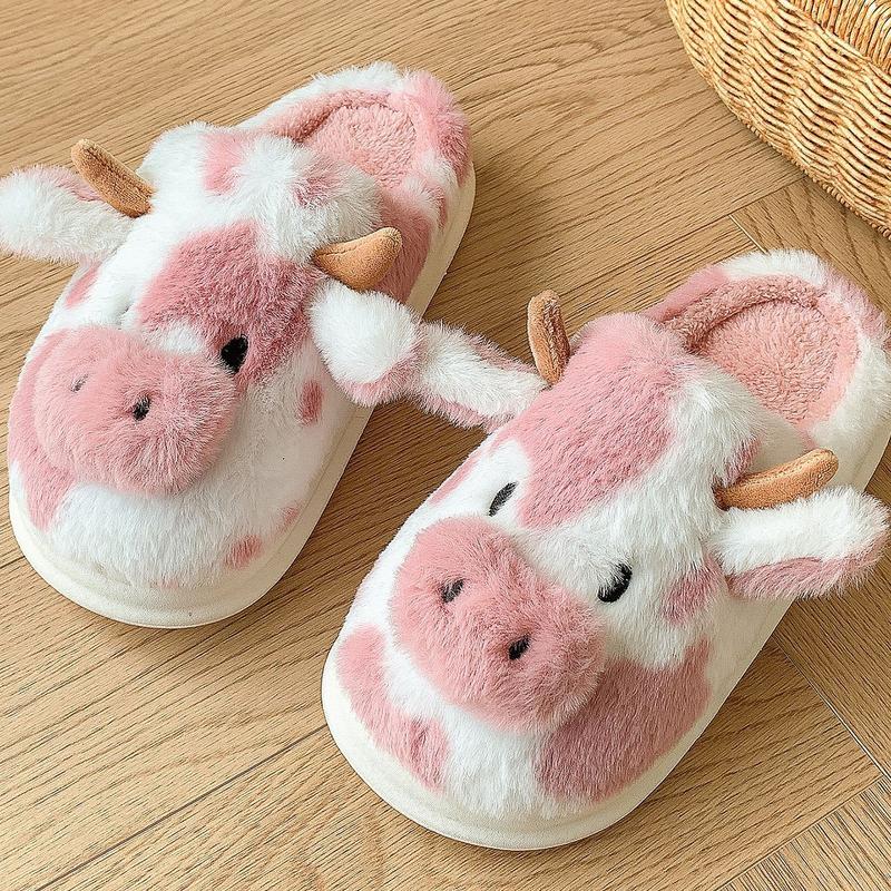 Cartoon Cow Themed Slippers For Men And Women