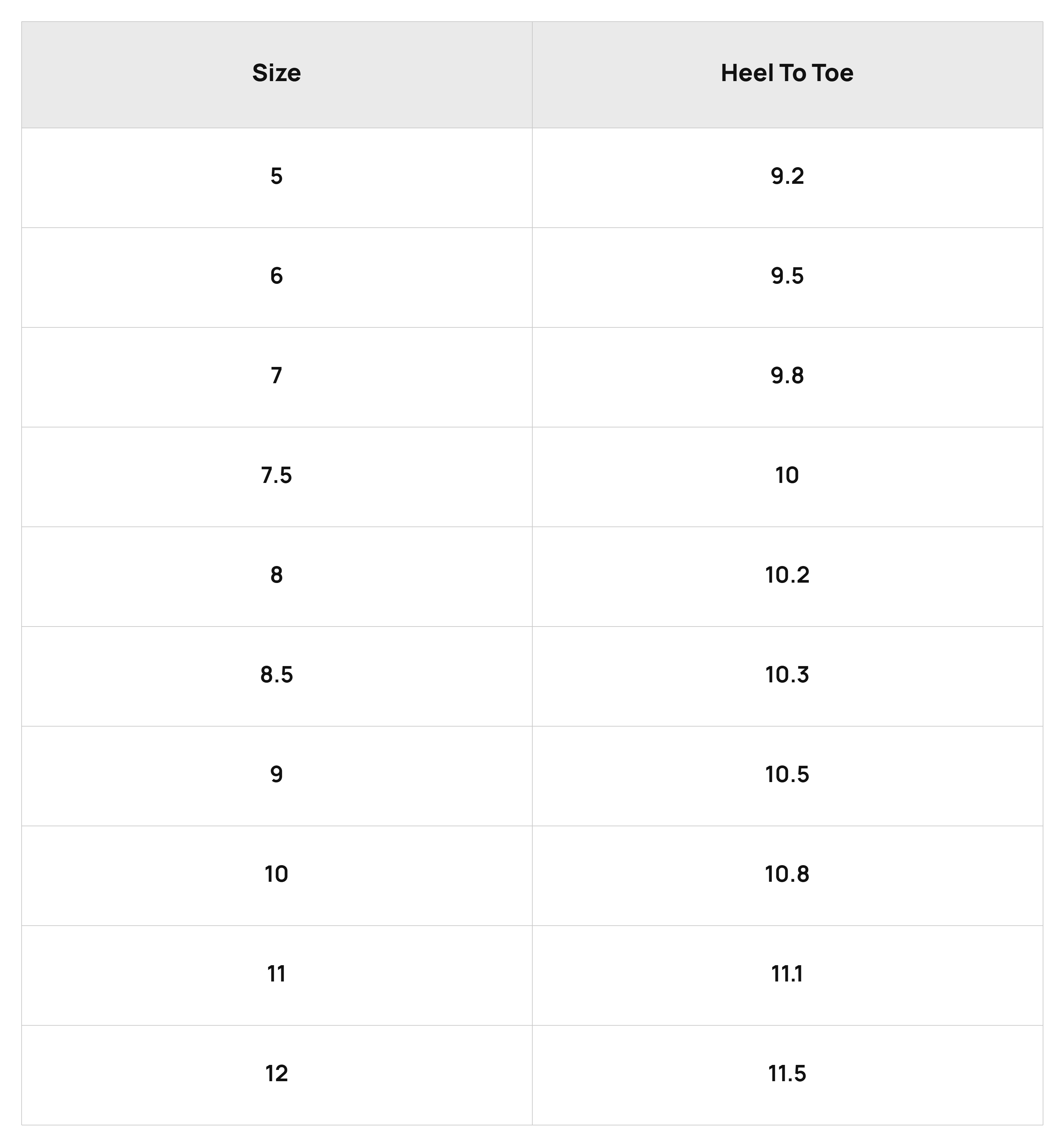 Size Chart