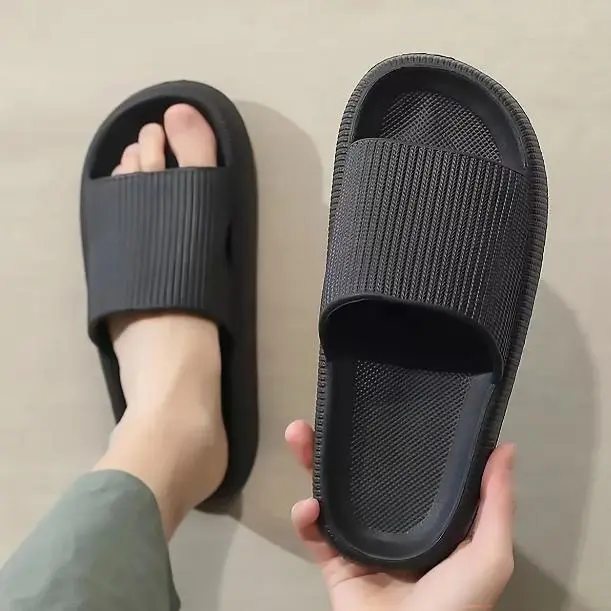 Cushioned Vertical Striped Indoor Outdoor Slide Sandals For Men