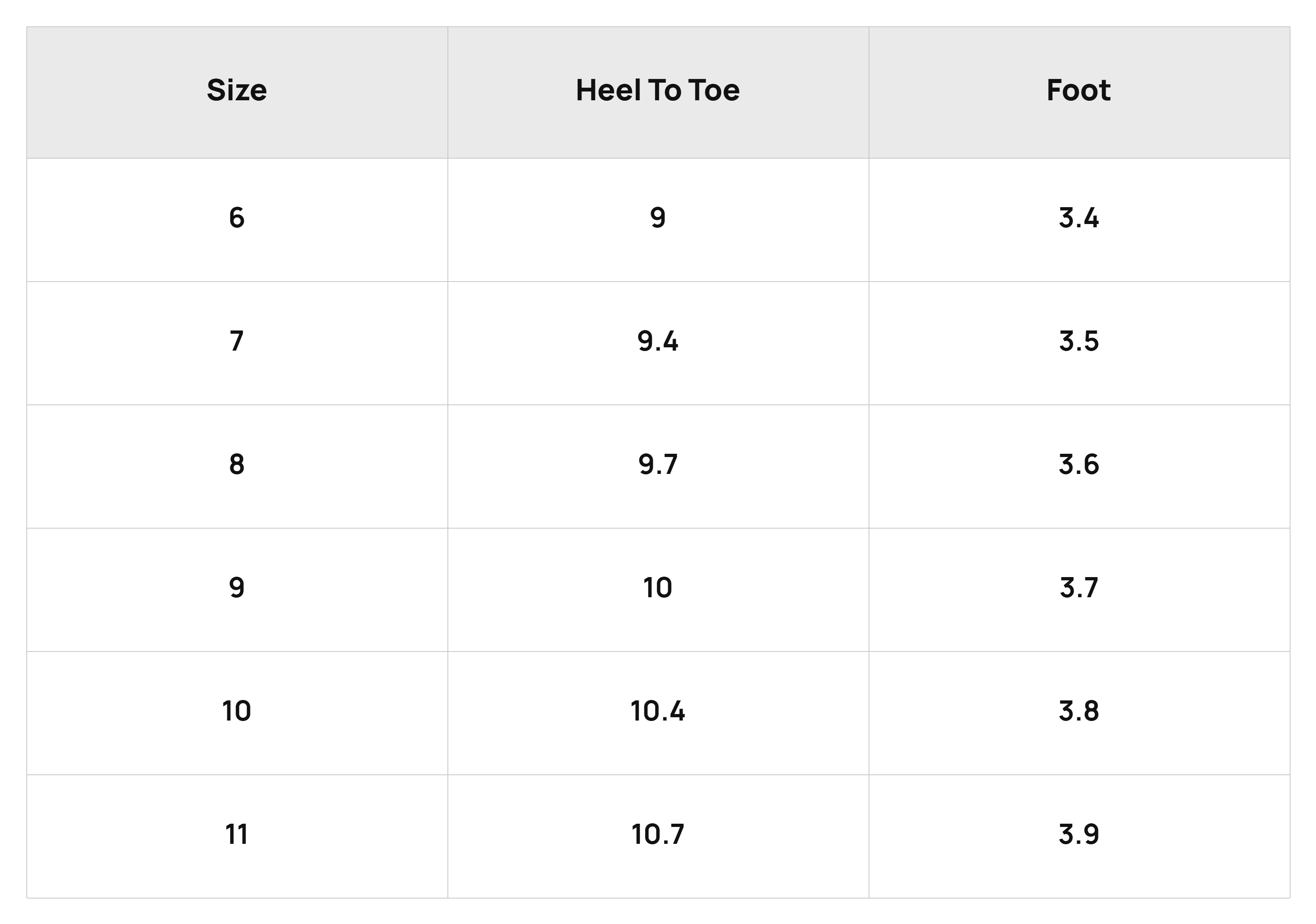 Size Chart