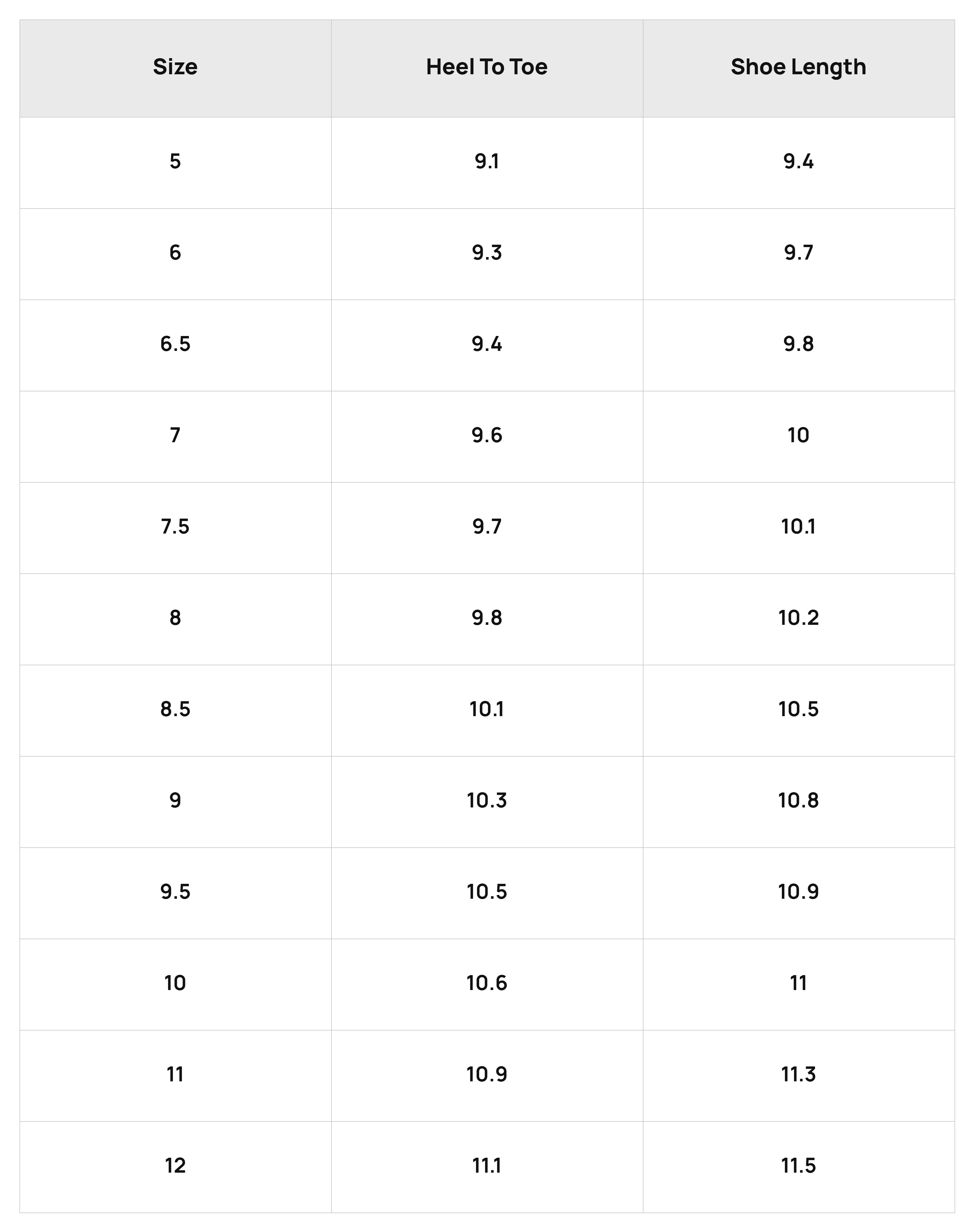 Size Chart