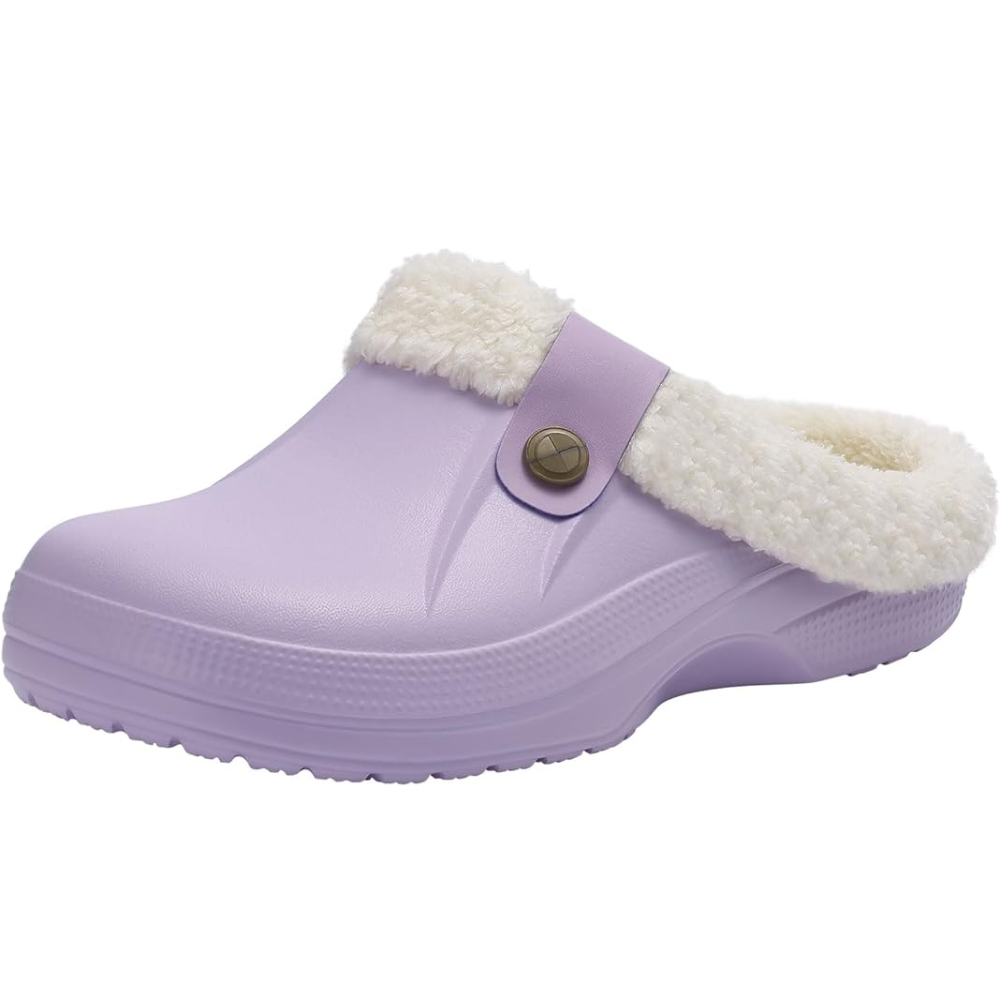 Waterproof Fur Lined Clogs With Memory Foam Cushioning