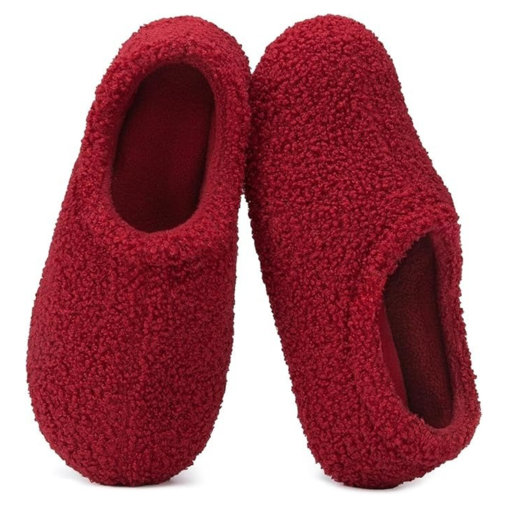 Womens Fuzzy Curly Fur Foam Loafer Slippers