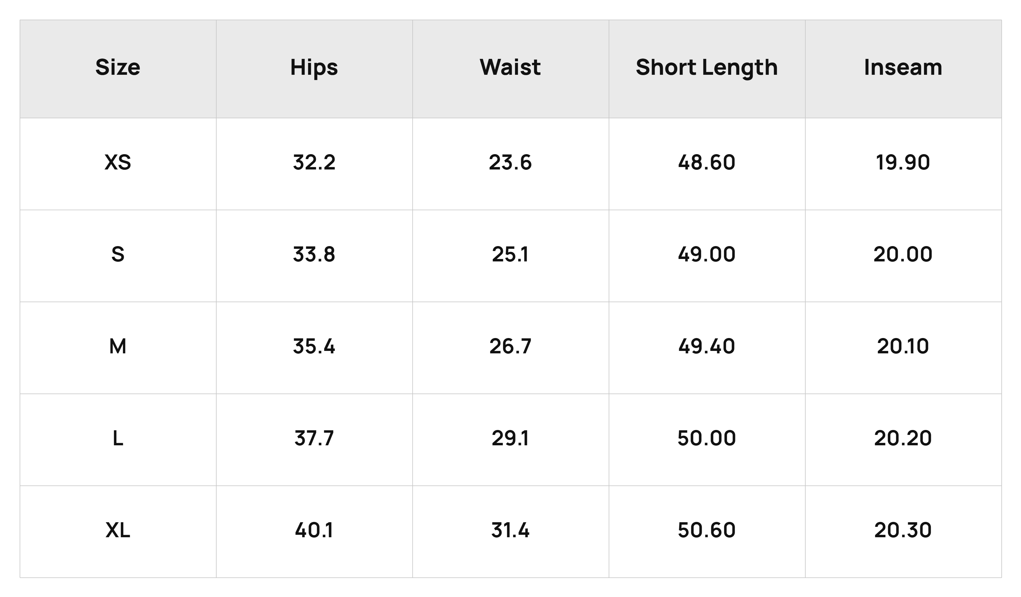 Size Chart