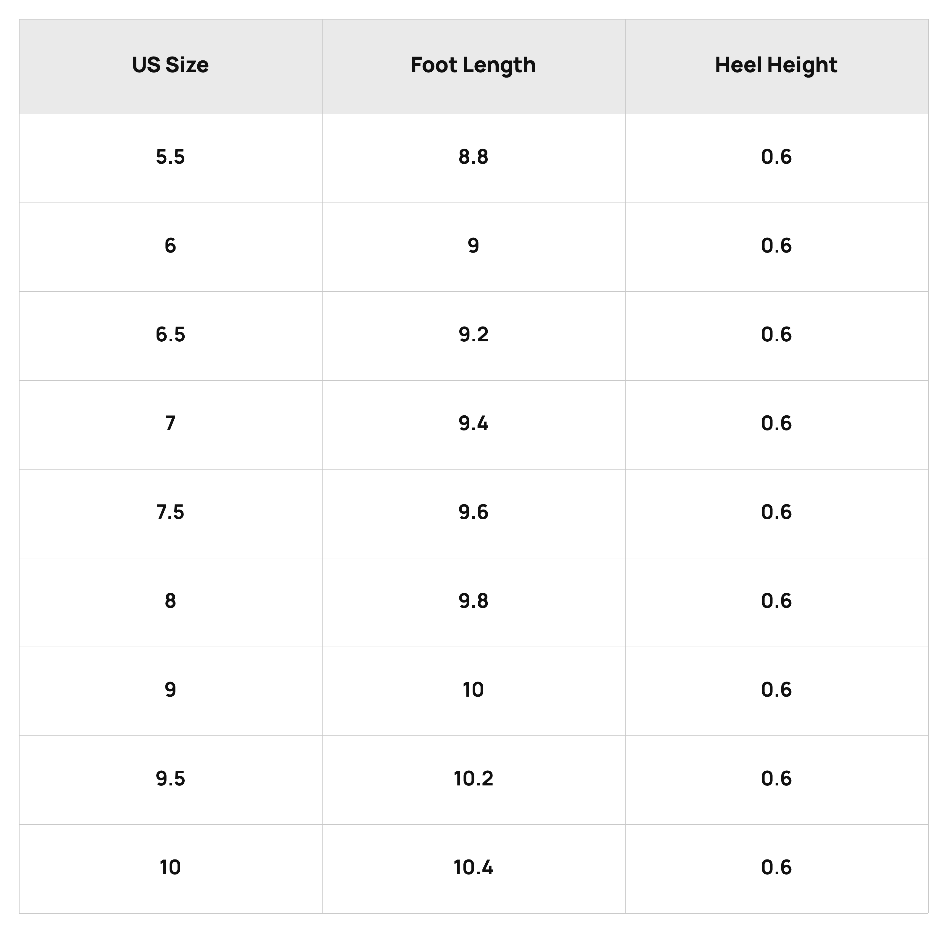 Size Chart