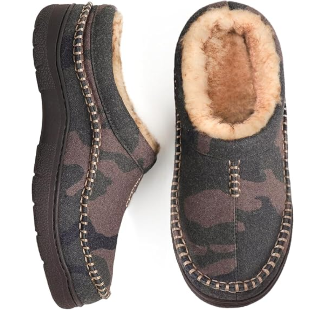 Men's Moccasin Slippers Memory Foam House Shoes