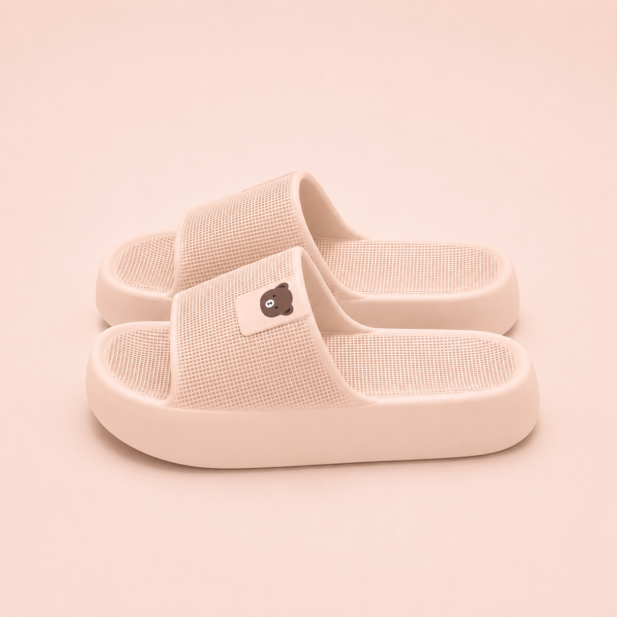 Casual Summer Non Slip Textured Bear Slide Slippers For Men And Women