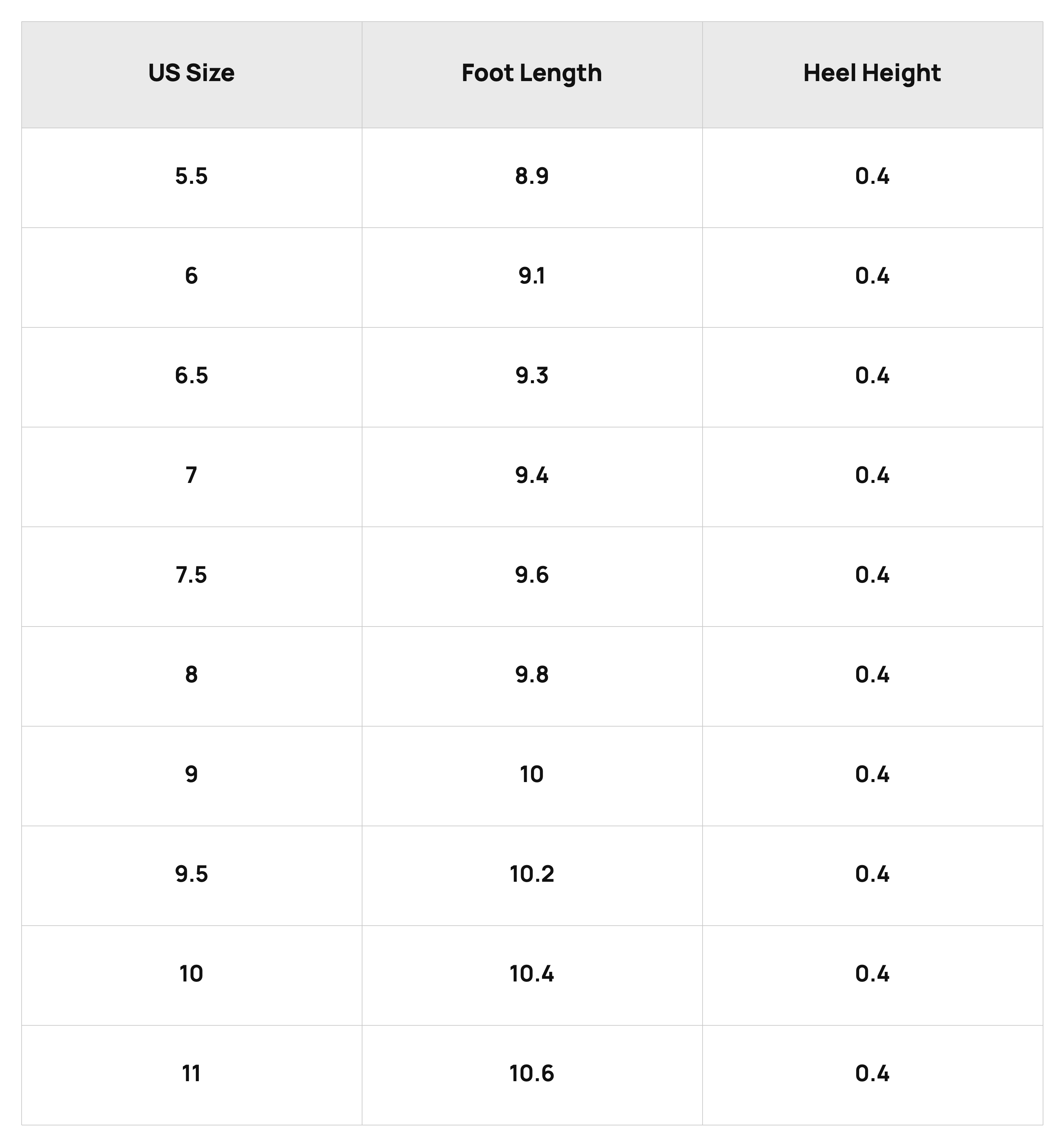 Size Chart